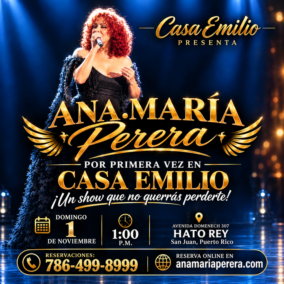 Ana María Perera en Casa Emilio - Puerto Rico — ¡Un Show que no querrás perderte!